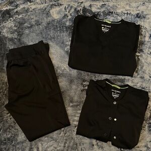 HH Works by Healing Hands Black Scrub Set